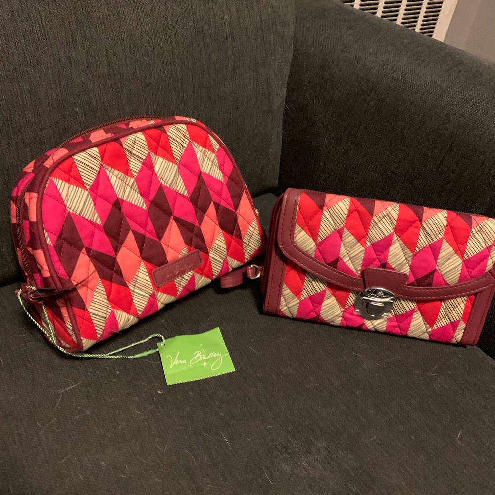 Vera Bradley cosmetic bag and wallet